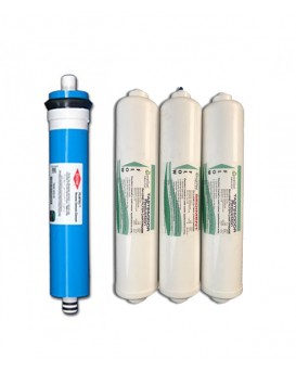 Filmtec Dow Membrane (Works Till 2000 TDS)+ Wellon Organic Inline Set for Domestic Water Purifier